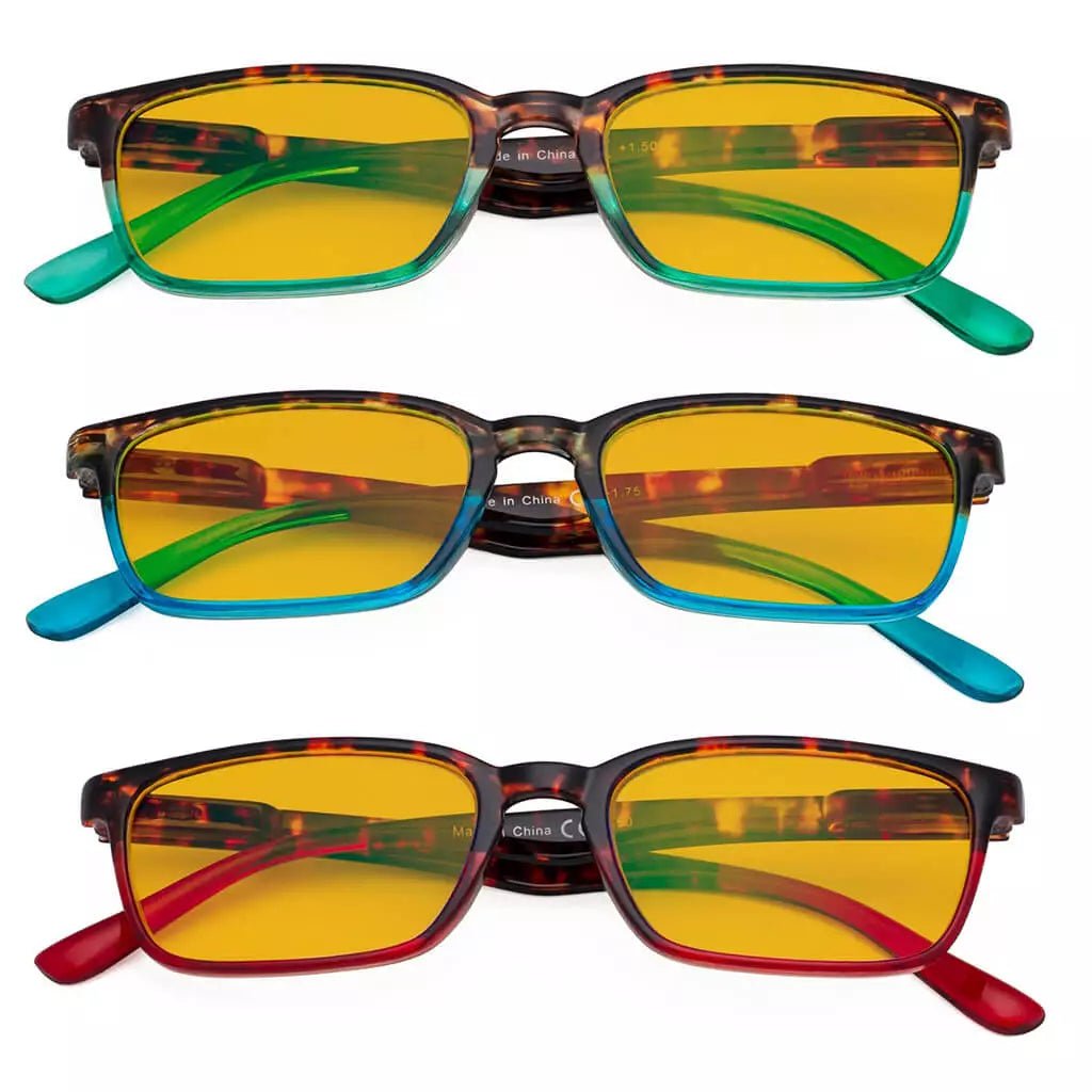 3 Pack Blue Light Blocking Reading Glasses HP898Deyekeeper.com