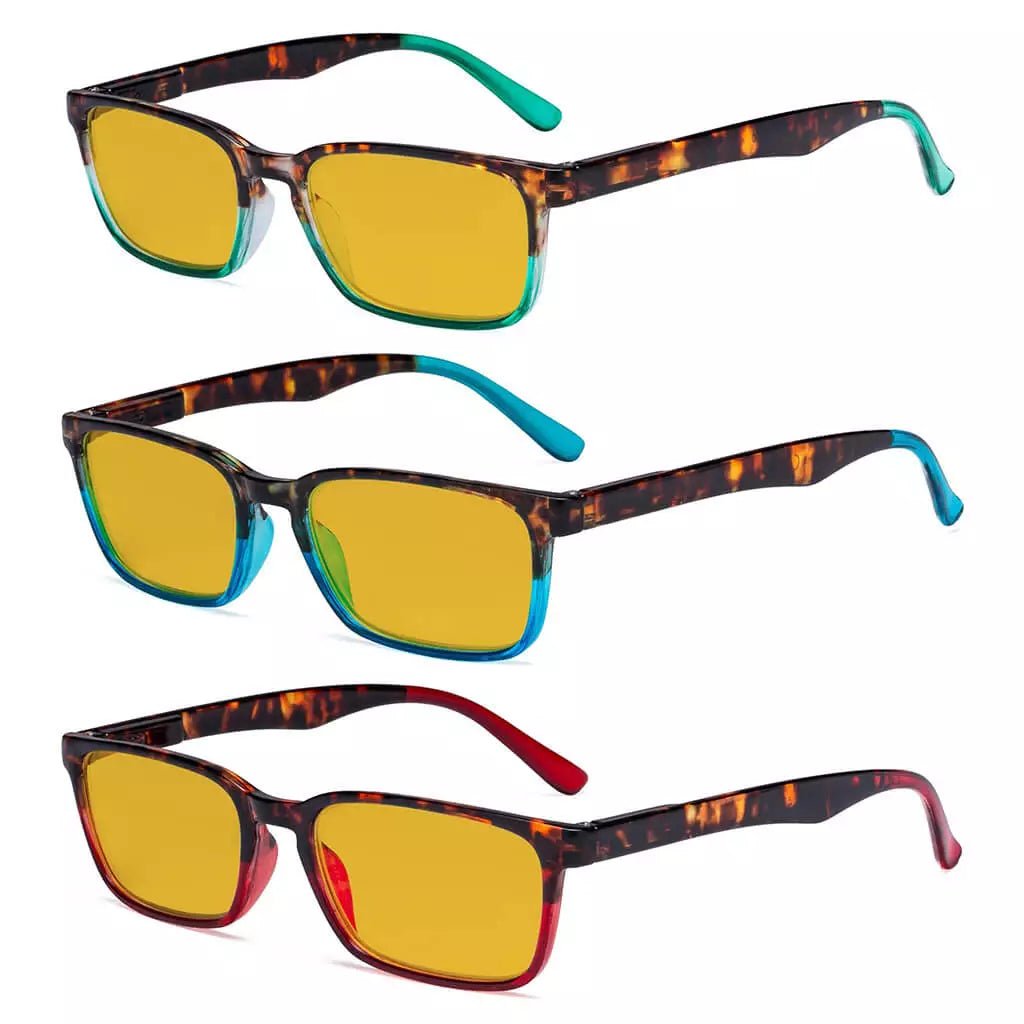 3 Pack Blue Light Blocking Reading Glasses HP898Deyekeeper.com