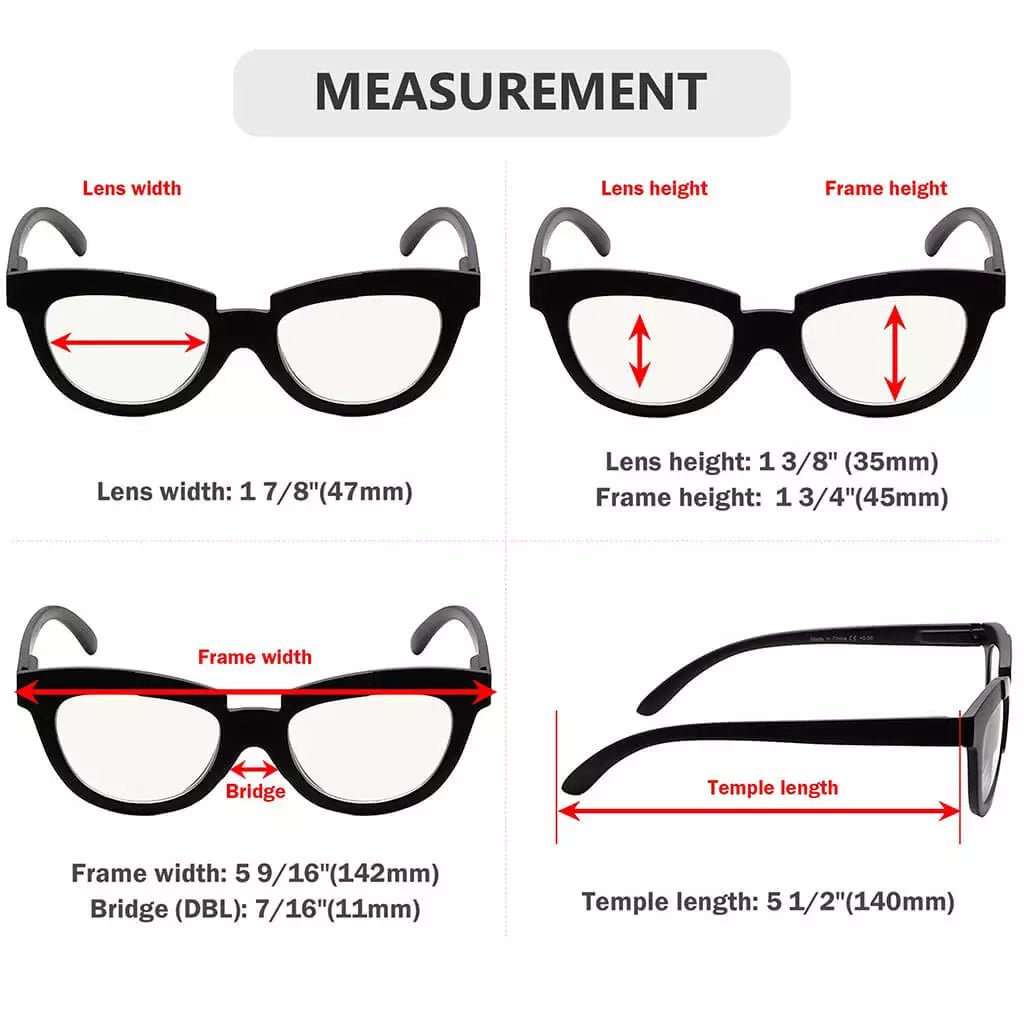 4 Pack Cat - eye Multifocus Reading Glasses M2102eyekeeper.com