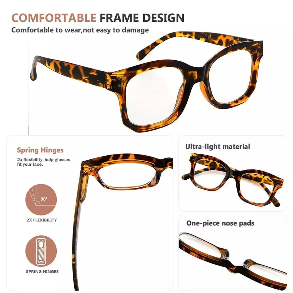 4 Pack Fashionable Reading Glasses Thicker Frame R2002eyekeeper.com