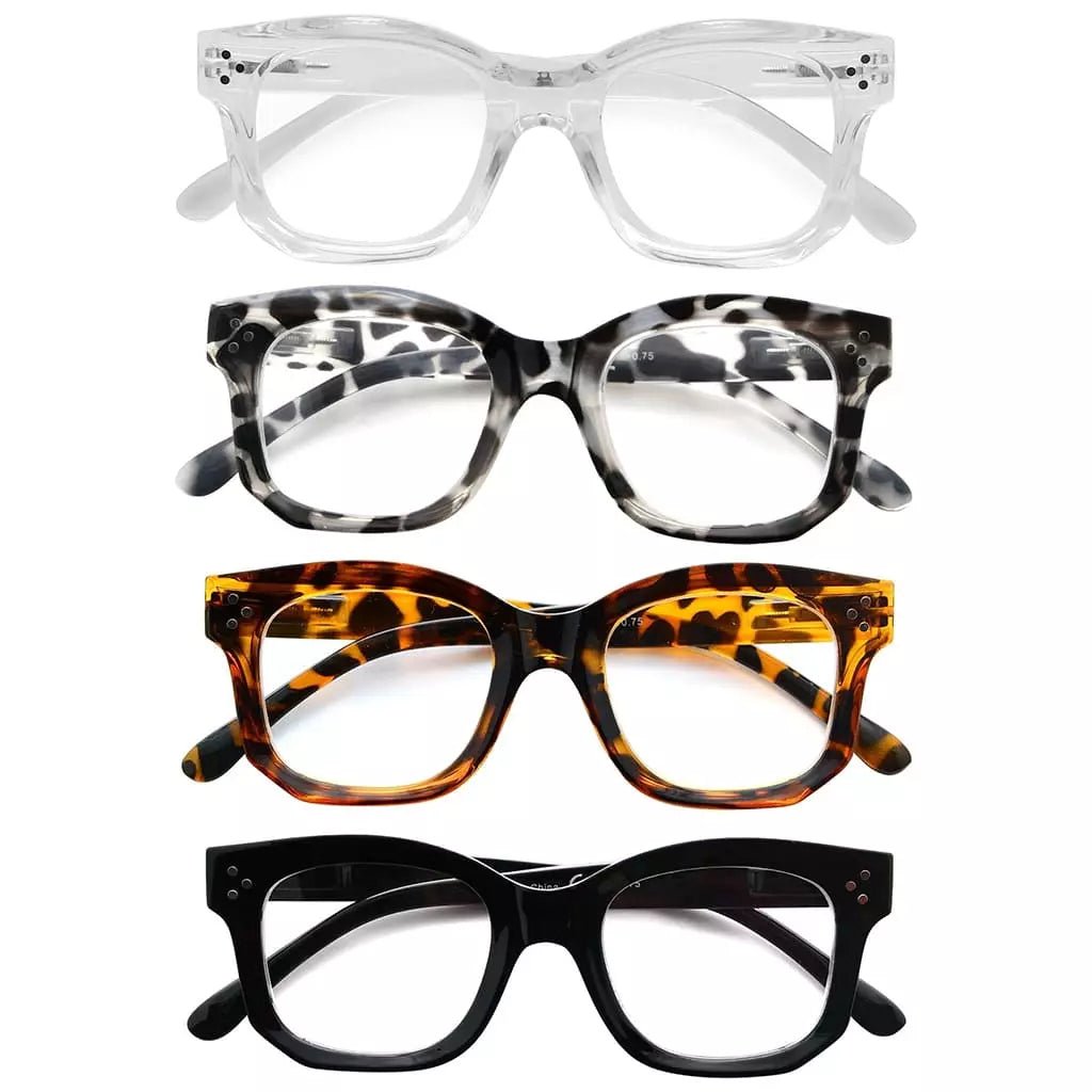 4 Pack Fashionable Reading Glasses Thicker Frame R2002eyekeeper.com
