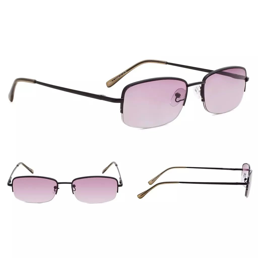 4 Pack Half - rim Metal Reading Glasses Include Sunglasses 3 - R15015eyekeeper.com