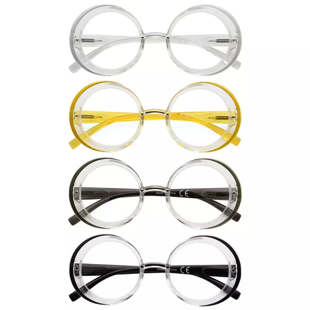 4 Pack Round Reading Glasses Stylish Readers R2005Neyekeeper.com