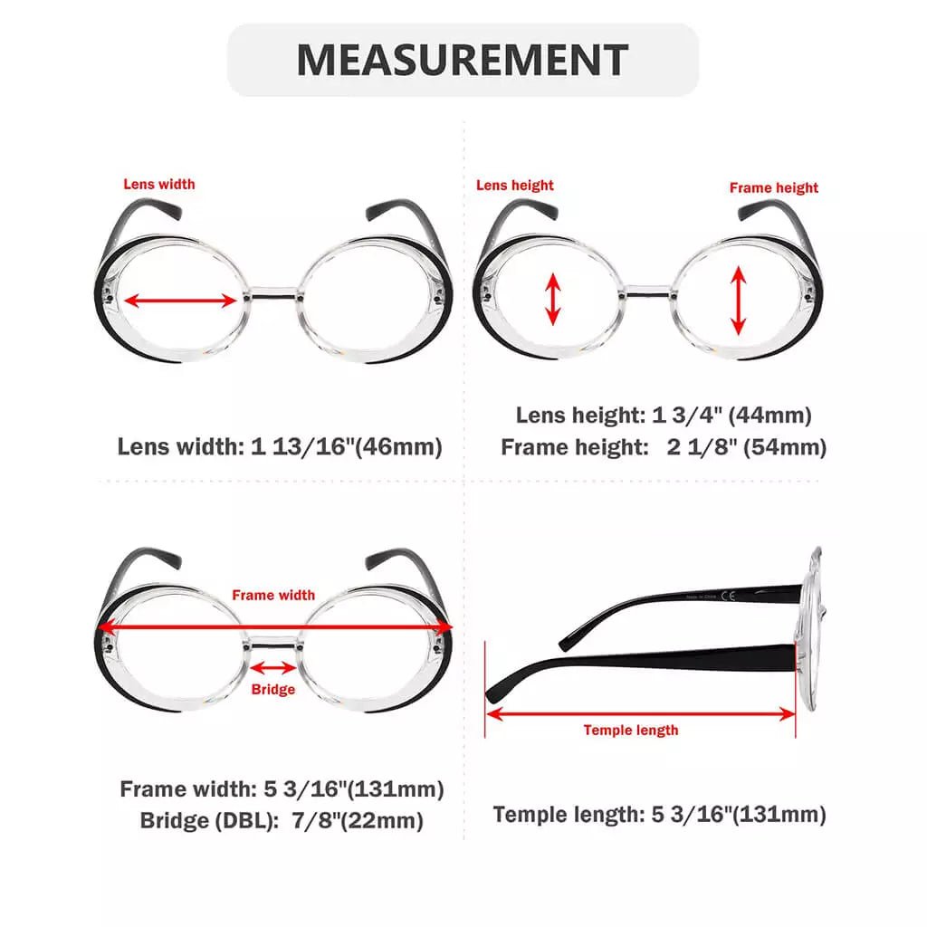 4 Pack Round Reading Glasses Stylish Readers R2005Neyekeeper.com