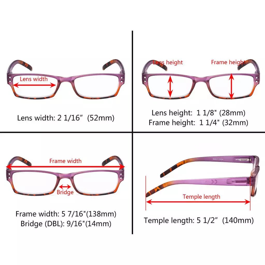 4 Pack Stylish Reading Glasses R012D - Aeyekeeper.com