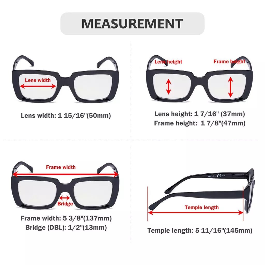 4 Pack Thicker Frame Progressive Multifocus Reading Glasses M9107eyekeeper.com