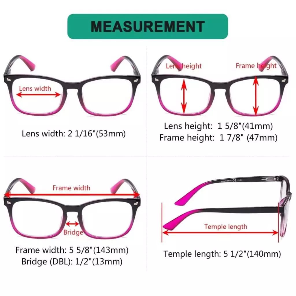 5 Pack Stylish Reading Glasses Pattern Arms Readers RT1801eyekeeper.com