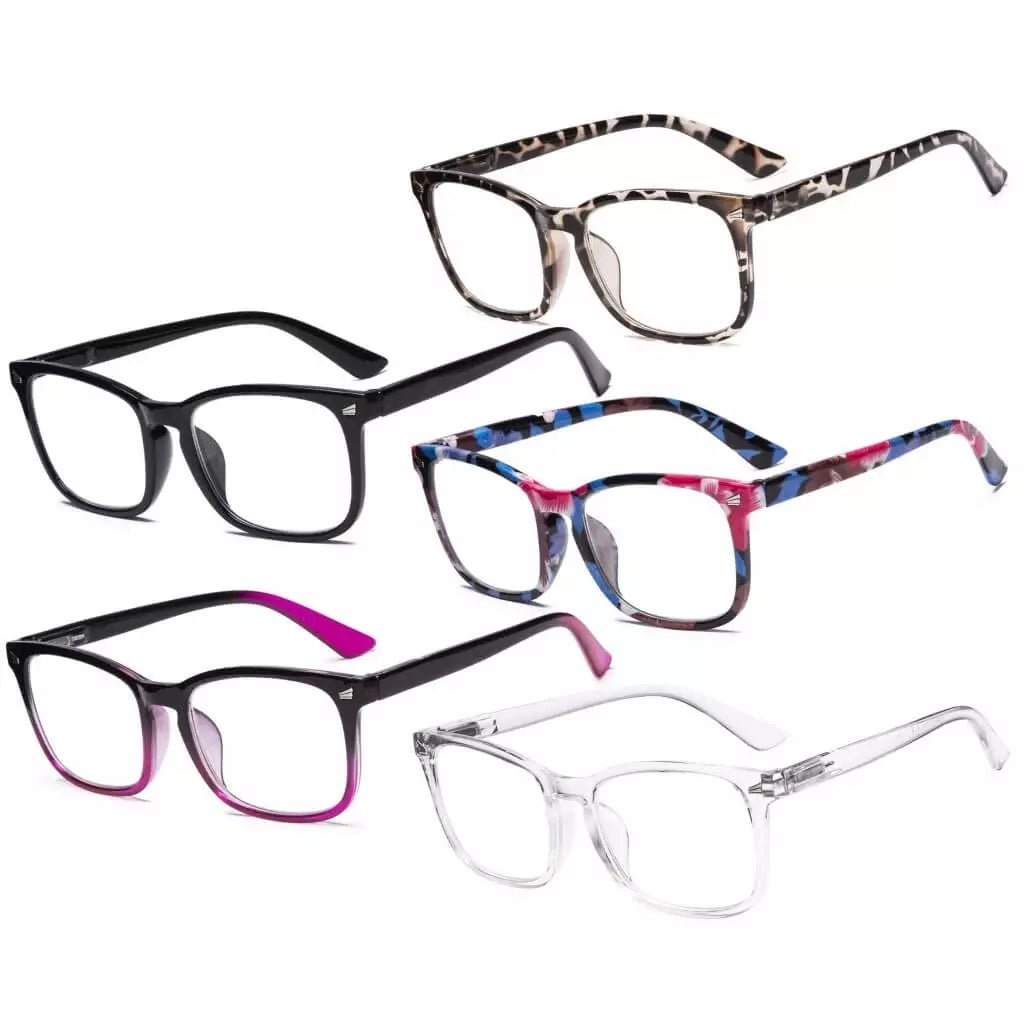 5 Pack Stylish Reading Glasses Pattern Arms Readers RT1801eyekeeper.com