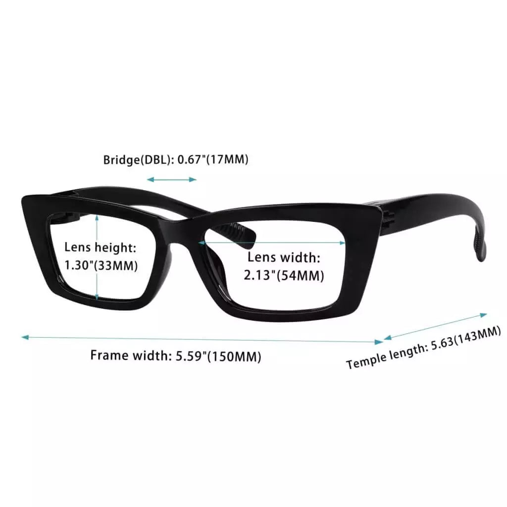 6 Pack Angular Cat - eye Screwless Metalless Reading Glasses R2501eyekeeper.com