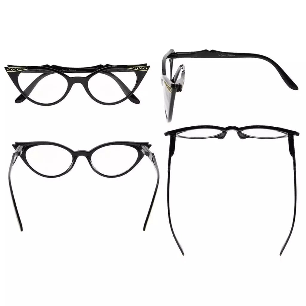 6 Pack Cat - eye Reading Glasses Include Sunshine Readers R914eyekeeper.com