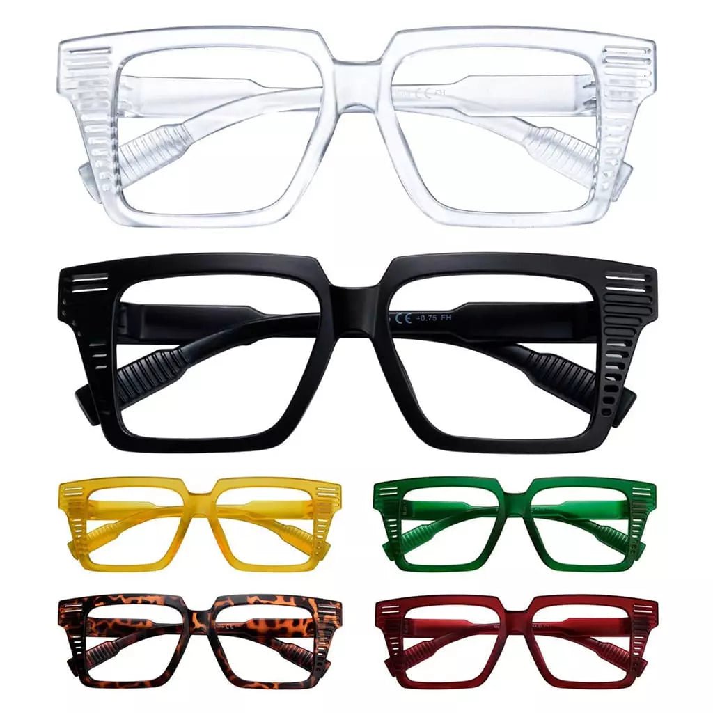 6 Pack Huge Metalless Screwless Reading Glasses R2503eyekeeper.com