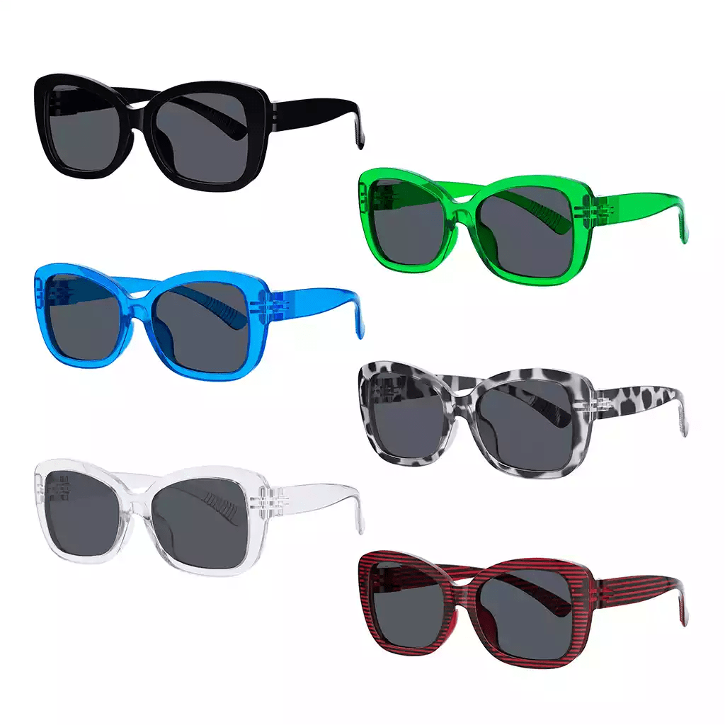 6 Pack Stylish Polarized Sunglasses Metalless Screwless Spring Hinge NR2011PLeyekeeper.com