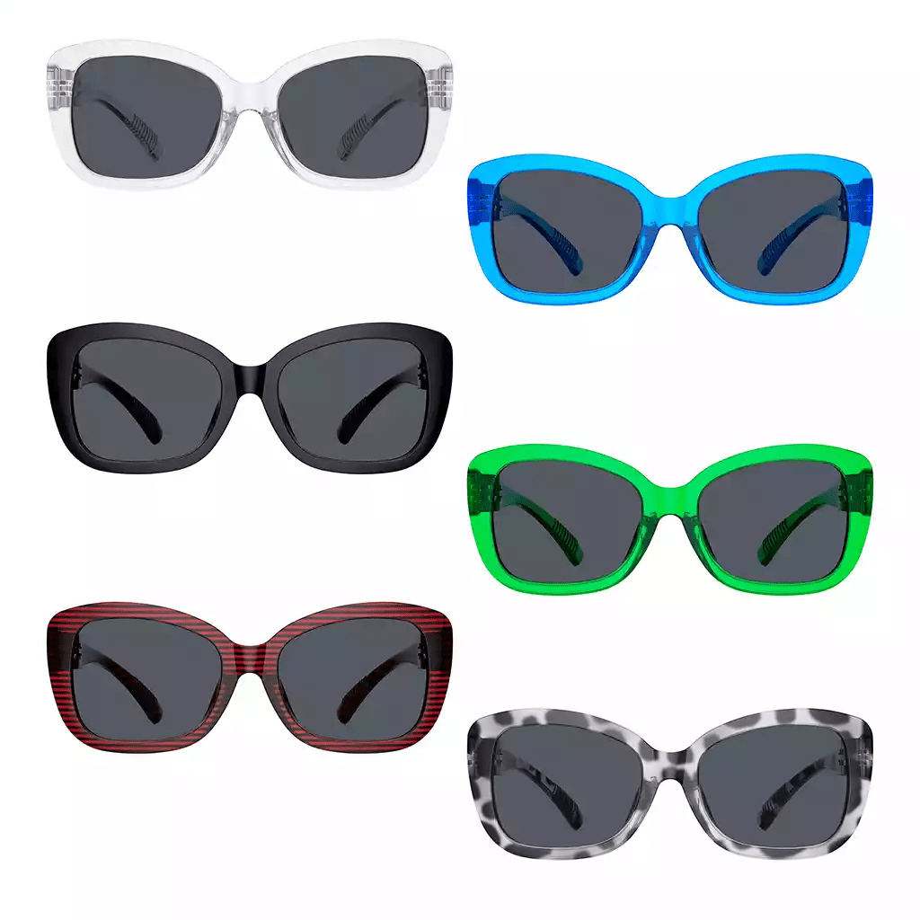 6 Pack Stylish Polarized Sunglasses Metalless Screwless Spring Hinge NR2011PLeyekeeper.com