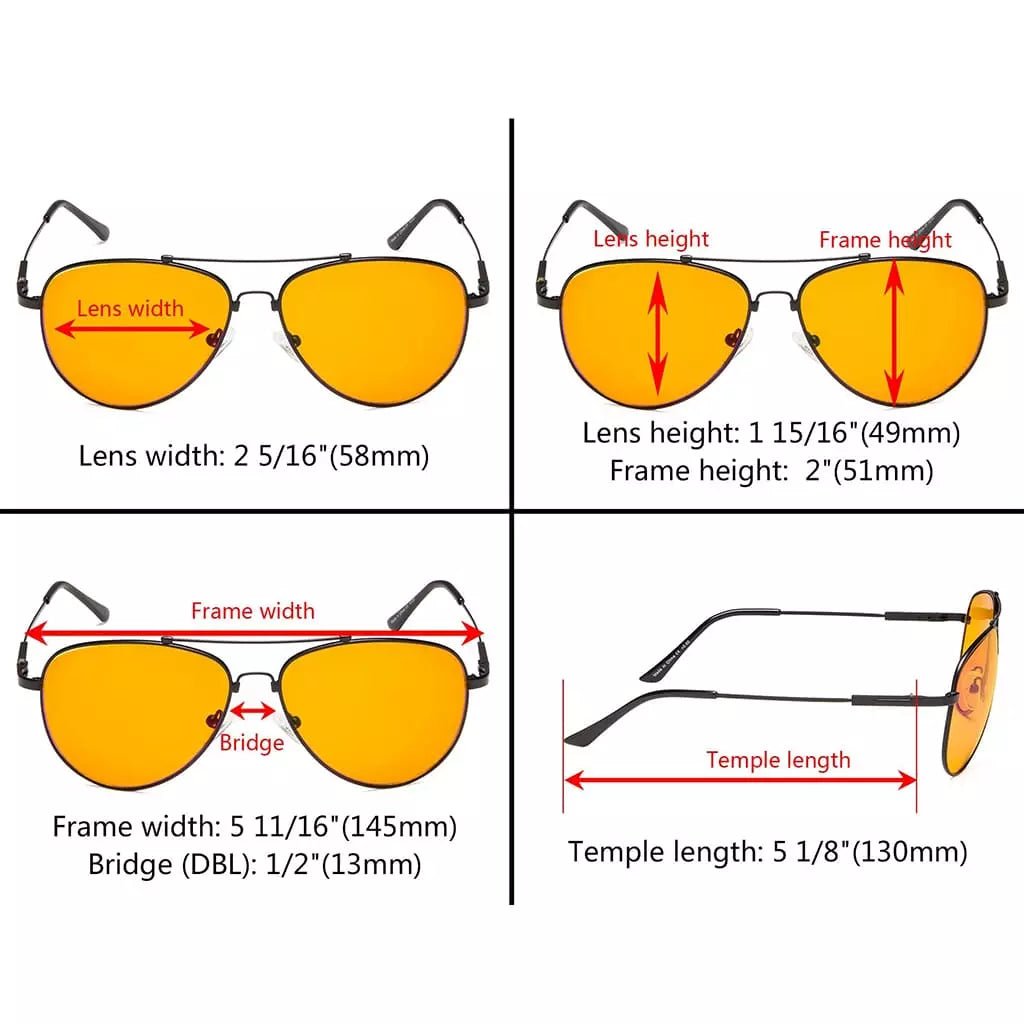Pilot Style Blue Light Blocking Eyeglasses DS1804eyekeeper.com
