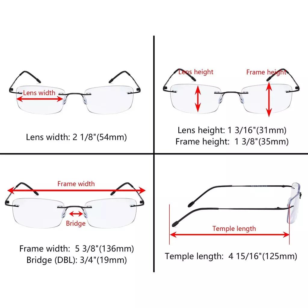 Rimless Progressive Multifocus Reading Glasses MWK8eyekeeper.com