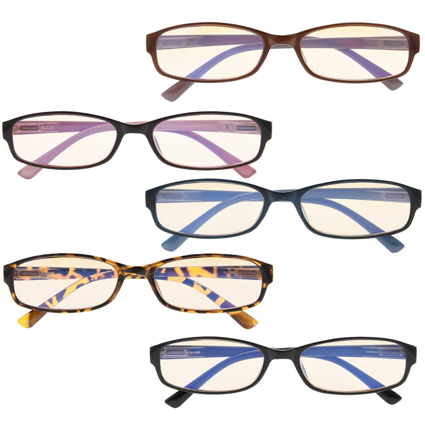 5 Pack Small Lens Computer Reading Glasses Women Men UVR908K