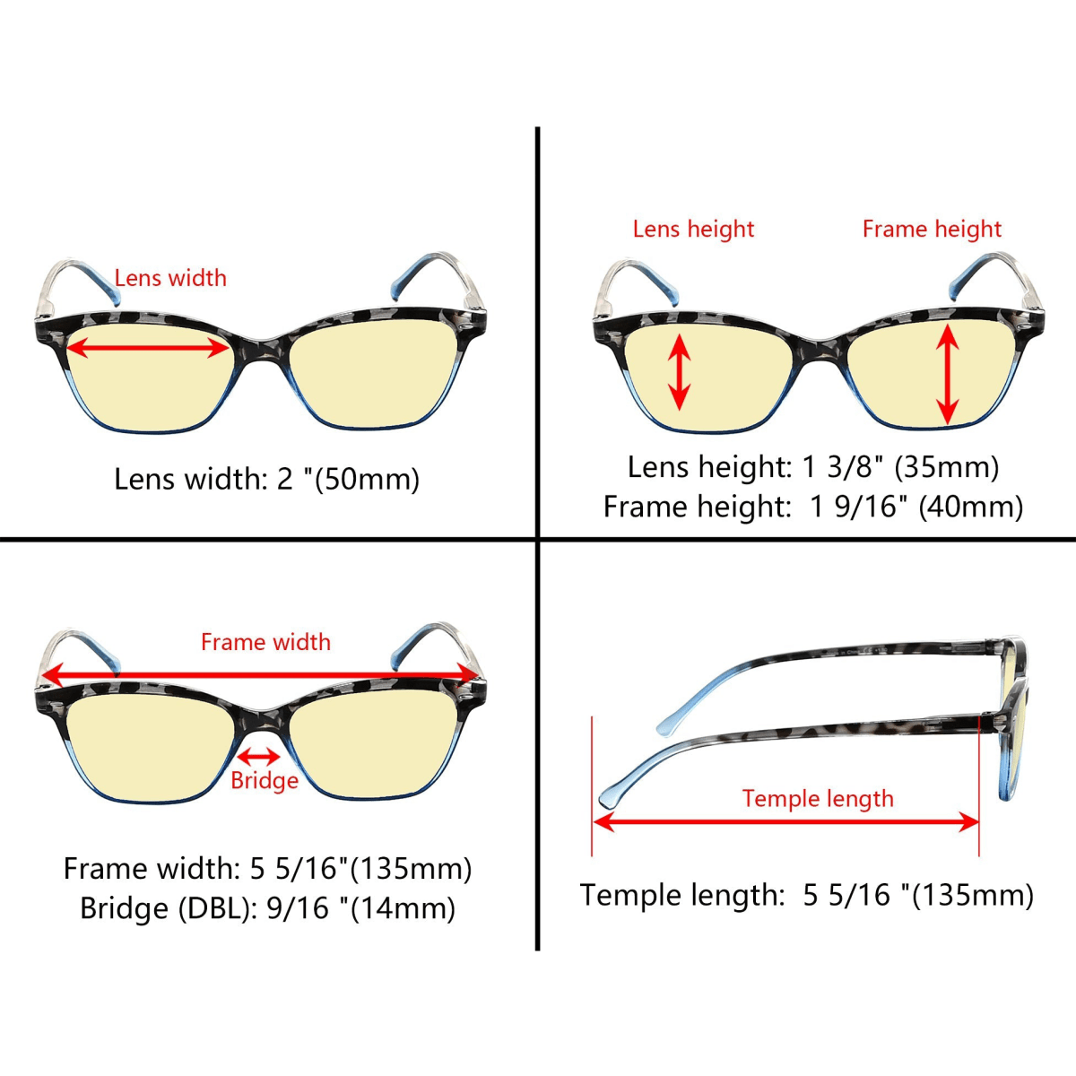 10 Pack Cat - eye Blue Light Filter Reading Glasses TM9111eyekeeper.com