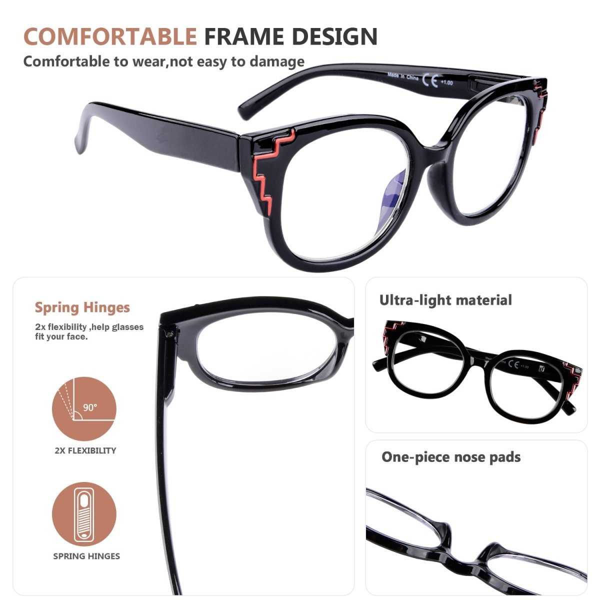 10 Pack Cat - eye Reading Glasses Fancy Readers R2119eyekeeper.com