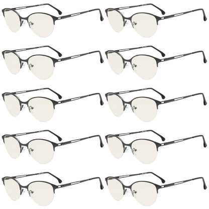 10 Pack Classic Semi Rimless Blue Light Filter Reading Glasses UVR1648eyekeeper.com