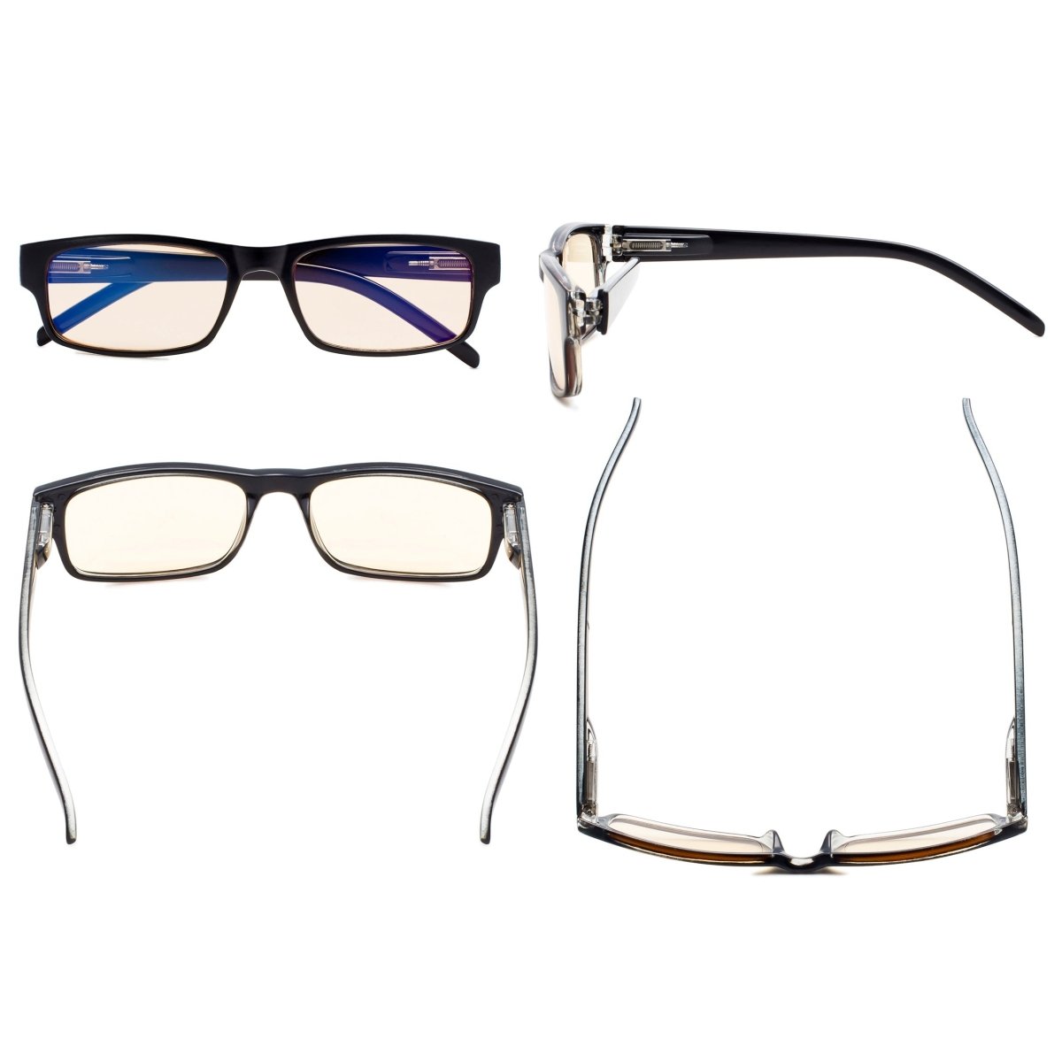 10 Pack Retro Rectangle Blue Light Filter Reading Glasses CG054eyekeeper.com