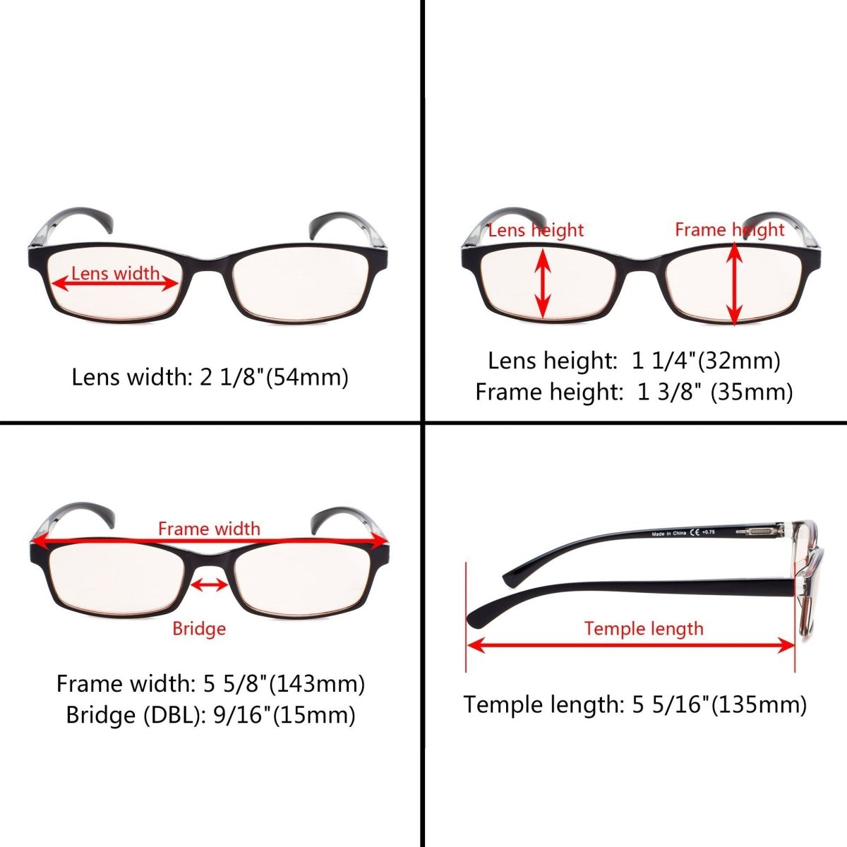 10 Pack Stylish Comfortable Computer Reading Glasses CG177eyekeeper.com