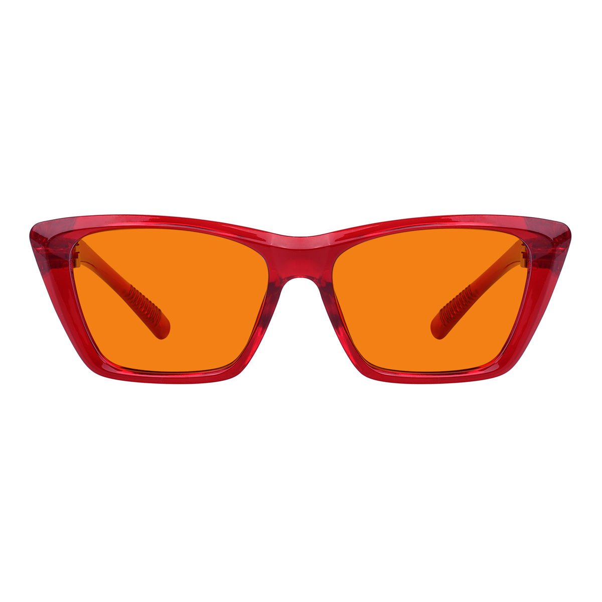 100% Blue Blocking Glasses Orange Lens Cat - eye Metalless Screwless R2514 - B98eyekeeper.com