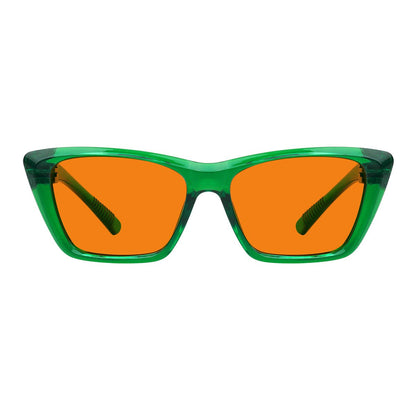 100% Blue Blocking Glasses Orange Lens Cat - eye Metalless Screwless R2514 - B98eyekeeper.com