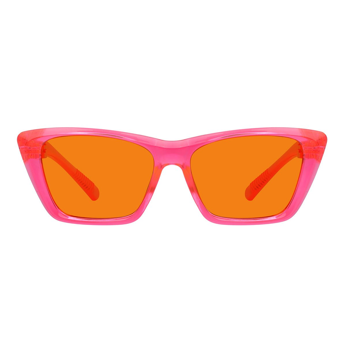 100% Blue Blocking Glasses Orange Lens Cat - eye Metalless Screwless R2514 - B98eyekeeper.com