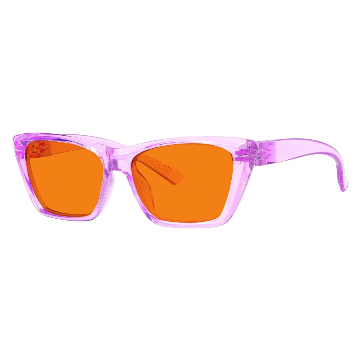 100% Blue Blocking Glasses Orange Lens Cat - eye Metalless Screwless R2514 - B98eyekeeper.com