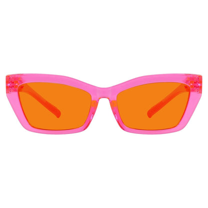 100% Blue Blocking Glasses Orange Lens Cat - eye Metalless Screwless R2516 - B98eyekeeper.com