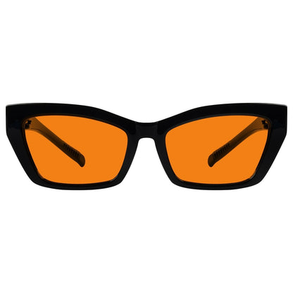 100% Blue Blocking Glasses Orange Lens Cat - eye Metalless Screwless R2516 - B98eyekeeper.com