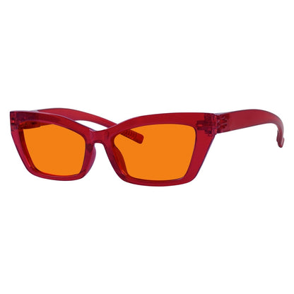 100% Blue Blocking Glasses Orange Lens Cat - eye Metalless Screwless R2516 - B98eyekeeper.com