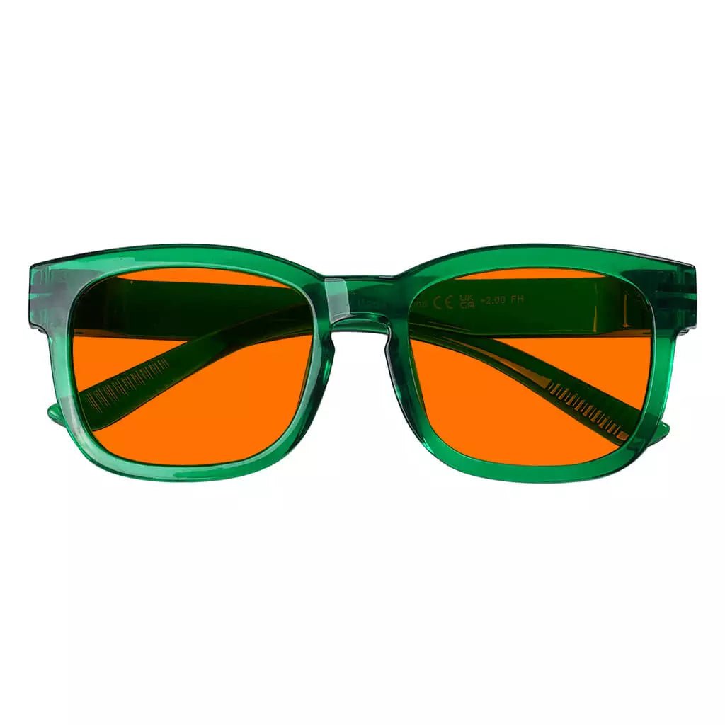 100% Blue Blocking Glasses Square Orange Lens Metalless Screwless Eyewear R033 - B98eyekeeper.com