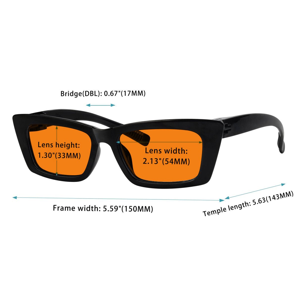 100% Blue Blocking Orange Lens Cat - eye Glasses Metalless R2501 - B98eyekeeper.com