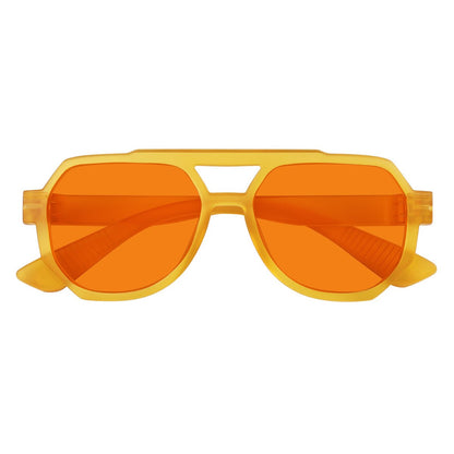 100% Blue Light Blocking Orange Metalless Pilot Glasses R2309 - B98eyekeeper.com