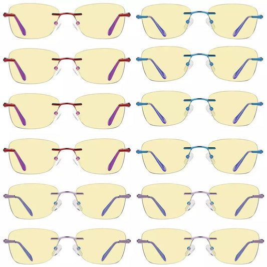 12 Pack Blue Light Reading Glasses for Women Computer Rimless Readers TMWK9906Aeyekeeper.com
