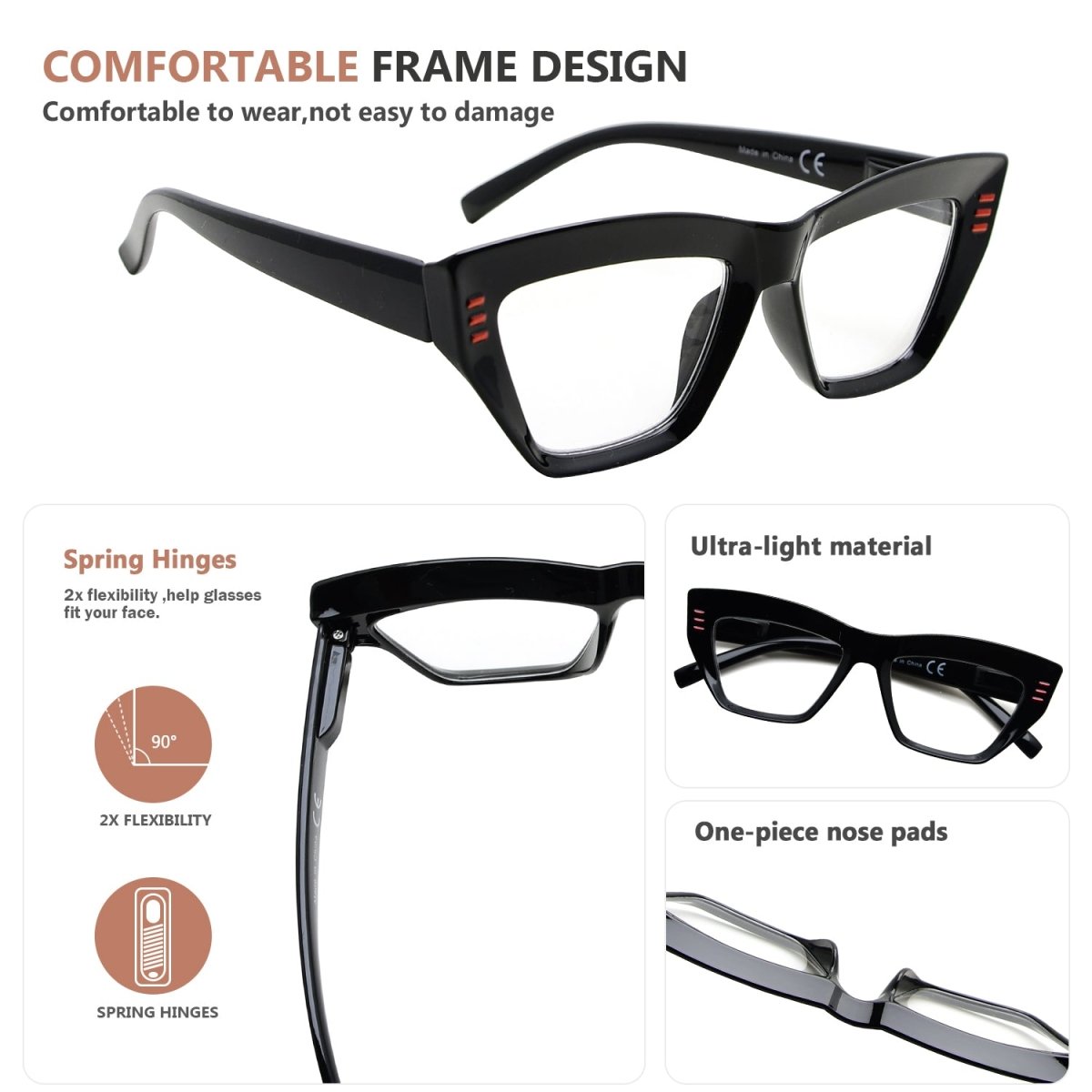 12 Pack Cat - eye Reading Glasses Thicker Frame Readers R2017eyekeeper.com