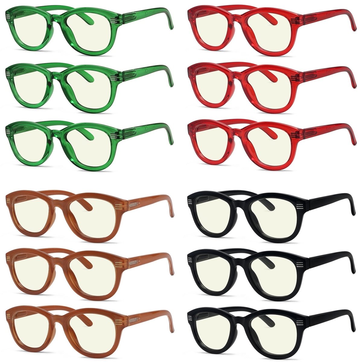 12 Pack Cute Blue Light Filter Reading Glasses UV2107eyekeeper.com