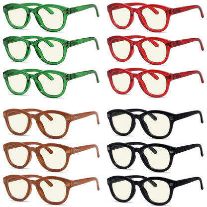 12 Pack Cute Blue Light Filter Reading Glasses UV2107eyekeeper.com