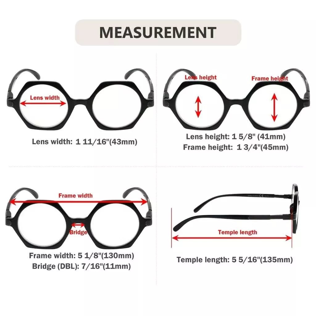 12 Pack Irregular Hexagon Reading Glasses Small Readers R2009eyekeeper.com