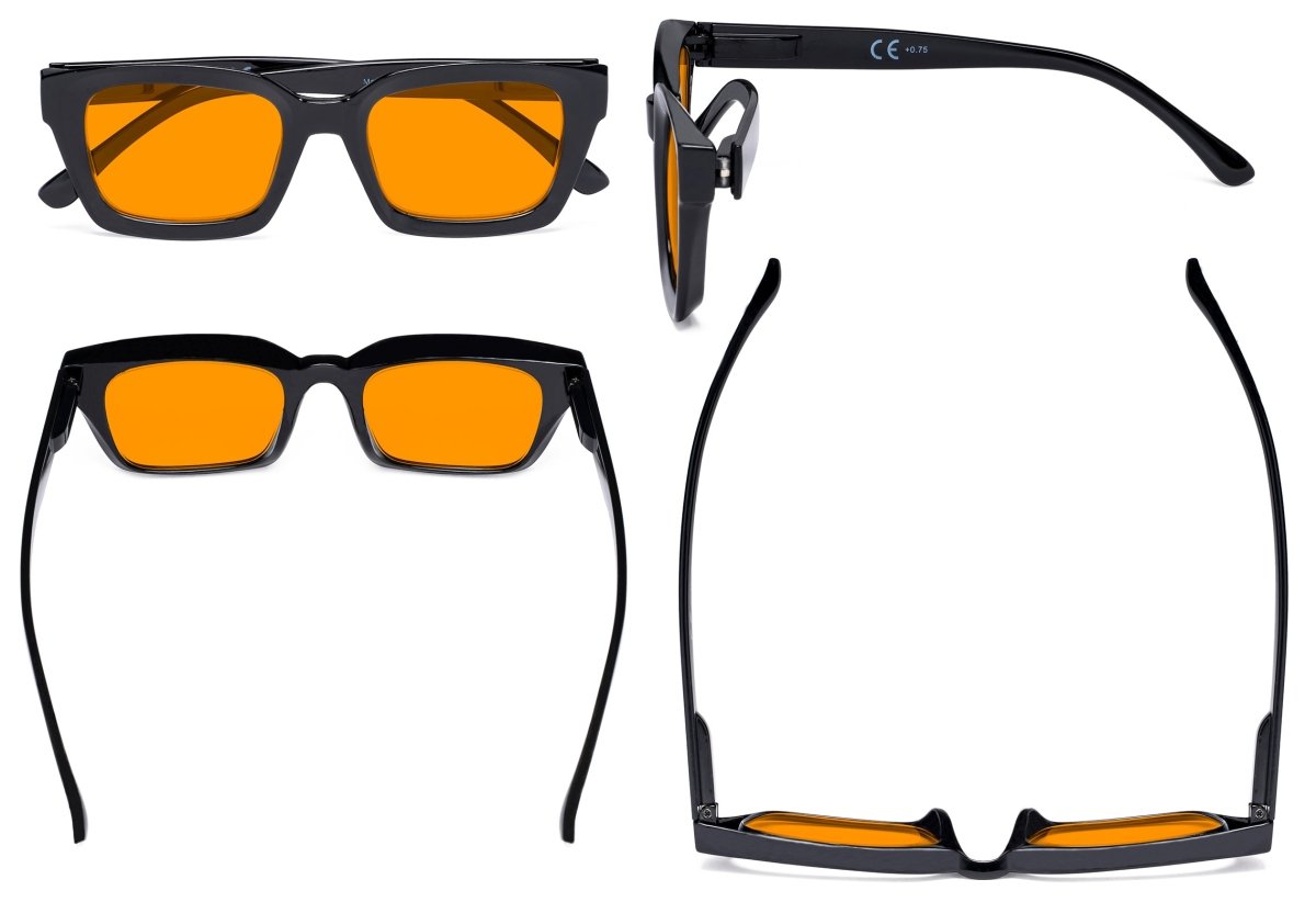 12 Pack Orange Tinted Stylish Blue Light Blocking Reading Glasses DS9106eyekeeper.com