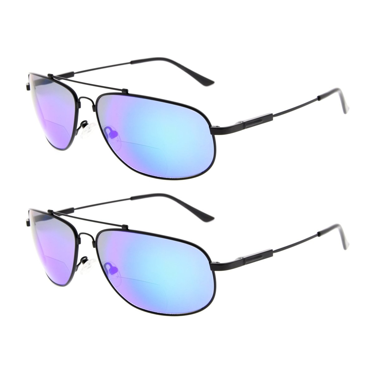 2 Pack Modern Metal Bifocal Reading Sunglasses Chic Readers SG1803eyekeeper.com