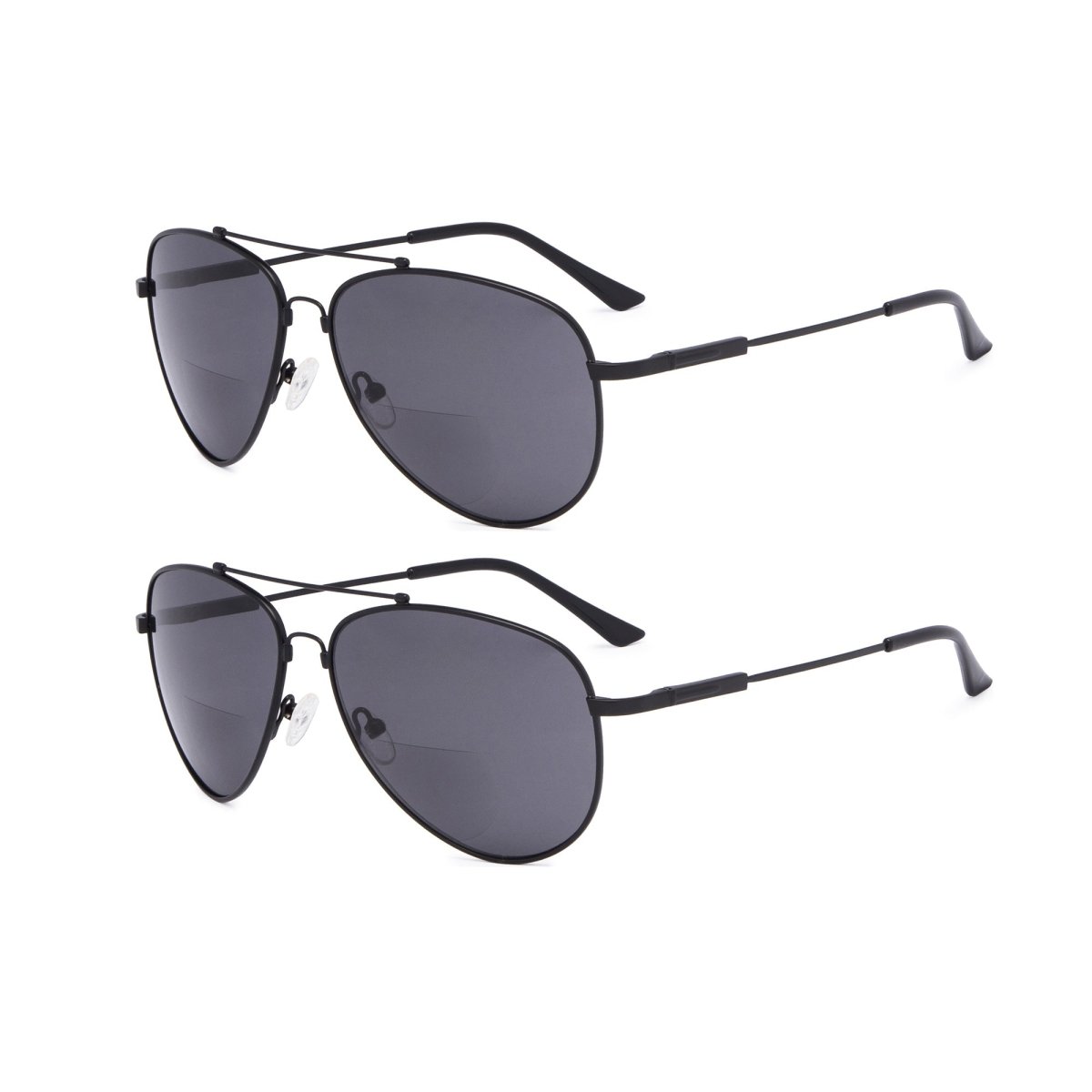 2 Pack Pilot Metal Bifocal Reading Sunglasses Chic Readers SG1804eyekeeper.com