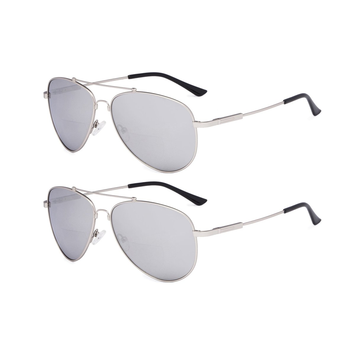 2 Pack Pilot Metal Bifocal Reading Sunglasses Chic Readers SG1804eyekeeper.com