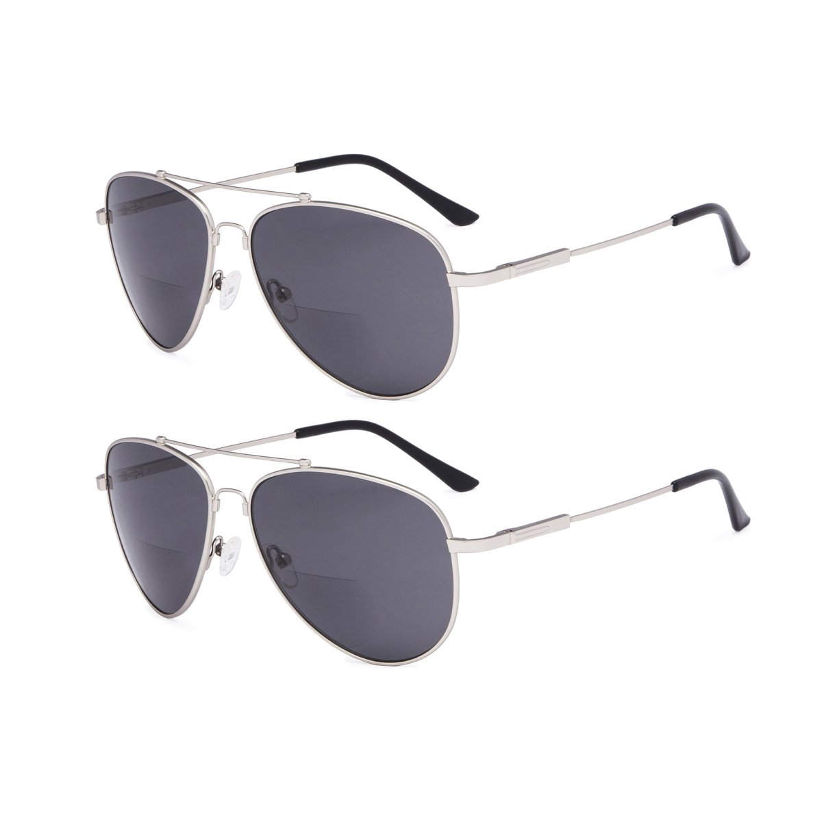 2 Pack Pilot Metal Bifocal Reading Sunglasses Chic Readers SG1804eyekeeper.com