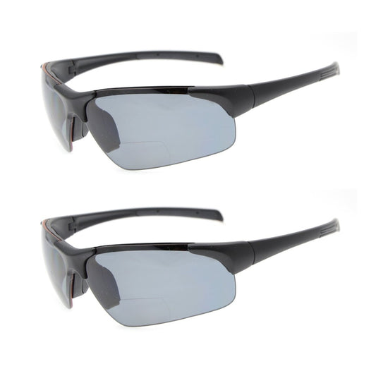 2 Pack TR90 Half - Rim Sport Bifocal Reading Sunglasses TH6186PGSGeyekeeper.com