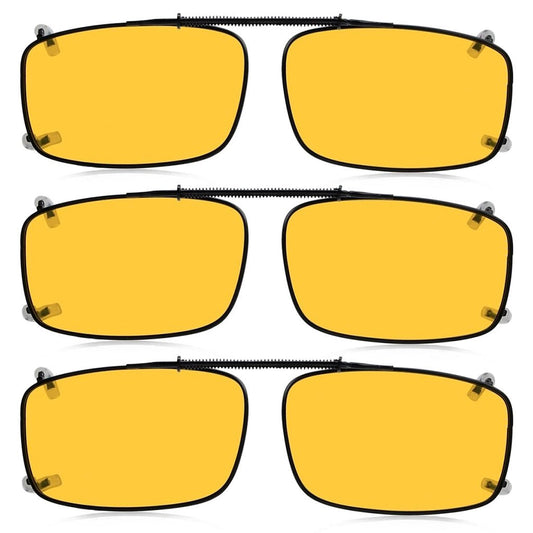 3 Pack Clip on Polarized Night Vision Driving Glasses C63 (52MMx33MM)eyekeeper.com