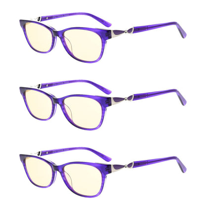 3 Pack Elegant Blue Light Filter Reading Glasses CGA0073eyekeeper.com