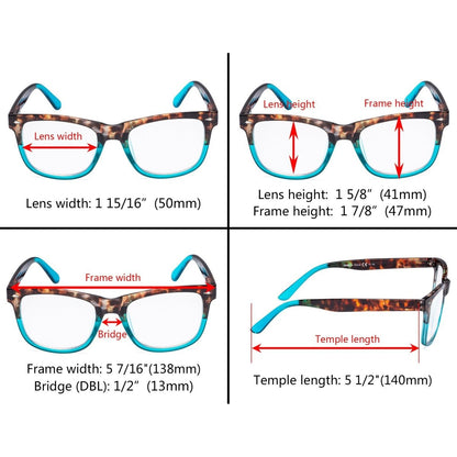 3 Pack Ladies Reading Glasses Large Lens Stylish Readers R080Deyekeeper.com