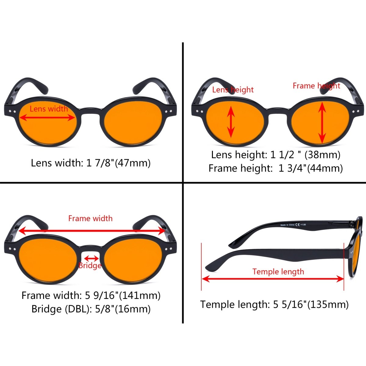 3 Pack Round Blue Light Blocking Reading Glasses DS070eyekeeper.com